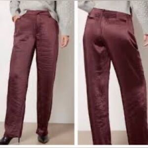 GOOD AMERICAN Washed Satin Pant burgundy Sz 4/27